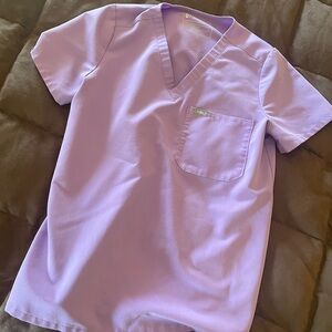 S Figs Catarina One-Pocket Scrub Top: Lilac